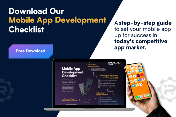 build an app, mobile app development checklist graphic