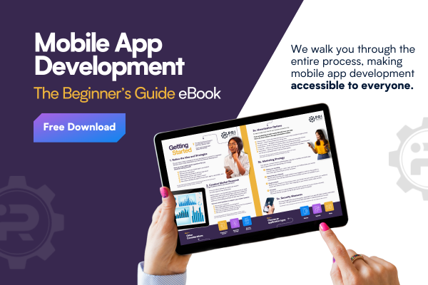 Build a mobile app, free guide, CTA graphic, mobile app development